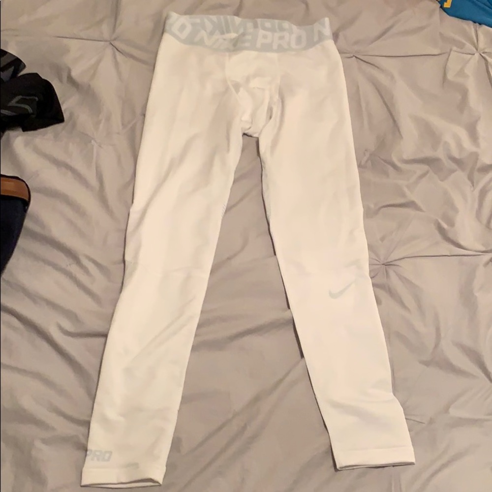 Nike Pro Hyperwarm Tights / Leggings - White